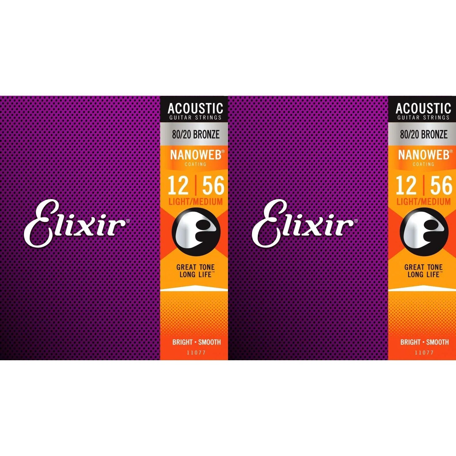 Elixir Strings 11077 Nanoweb 80/20 Струны для акустической гитары — .012-.056 Medium Light (2 шт.)
Elixir Strings 11077 Nanoweb 80/20 Струны для акустической гитары — .012-.056 Medium Light (2 шт.)