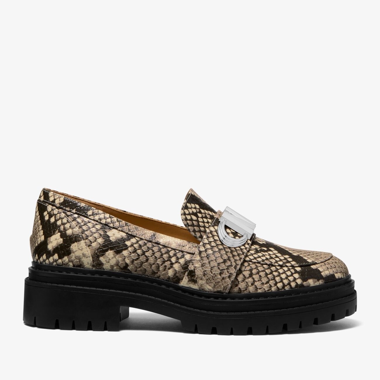 Лоферы Michael Michael Kors Parker Snake Embossed Faux Leather, бежевый/черный
Лоферы Michael Michael Kors Parker Snake Embossed Faux Leather, бежевый/черный