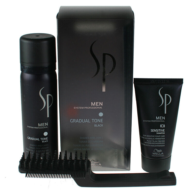 Wella Professionals SP Men Gradual Tone Black Набор для маскировки седины черных волос для мужчин: пигментная пена, 60 мл + шампунь, 30 мл + кисть, 1 шт.
Wella Professionals SP Men Gradual Tone Black Набор для маскировки седины черных волос для мужчин: пигментная пена, 60 мл + шампунь, 30 мл + кисть, 1 шт.