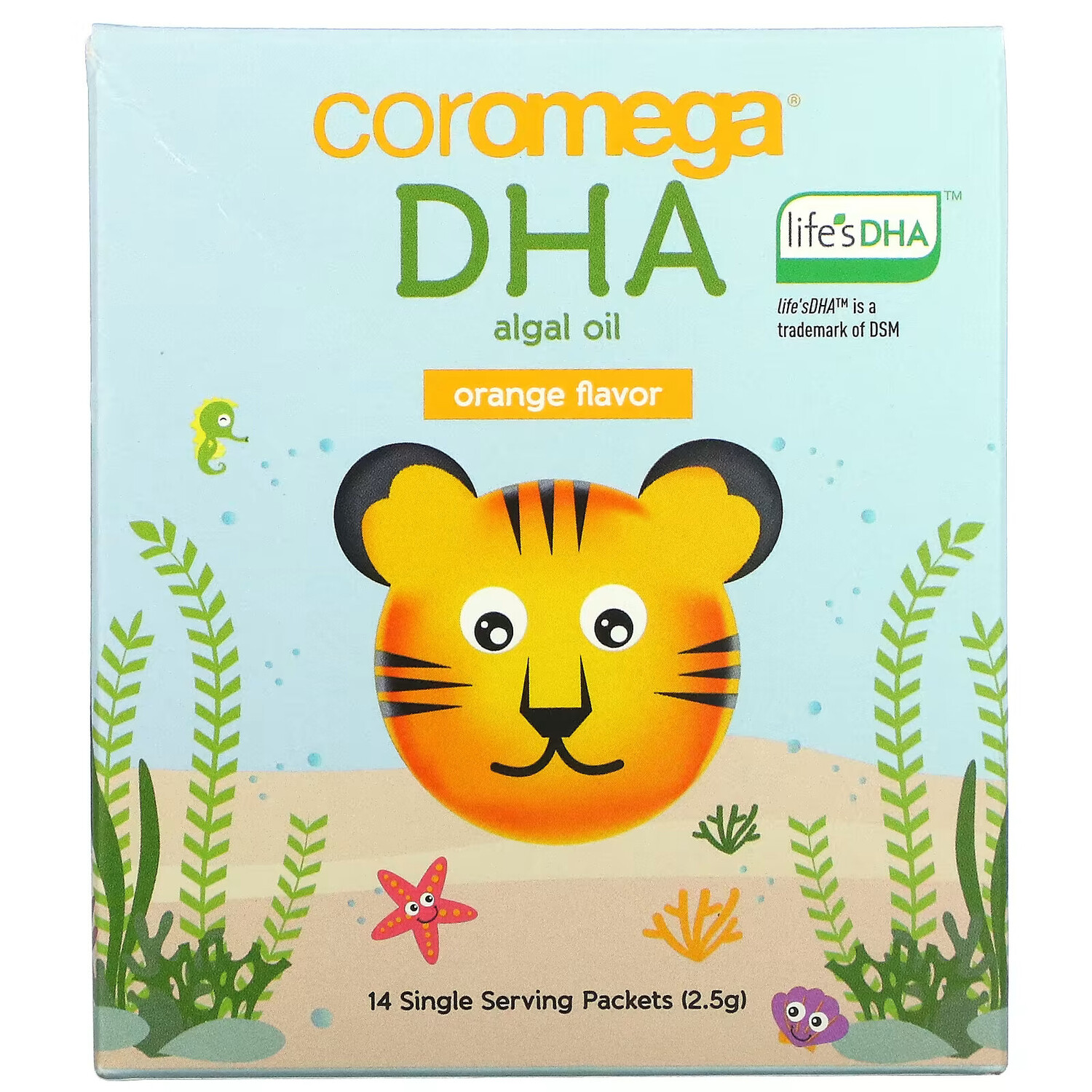 Coromega, Масло водорослей DHA, апельсин, 14 порционных пакетиков, по 2,5 г каждый
Coromega, Масло водорослей DHA, апельсин, 14 порционных пакетиков, по 2,5 г каждый