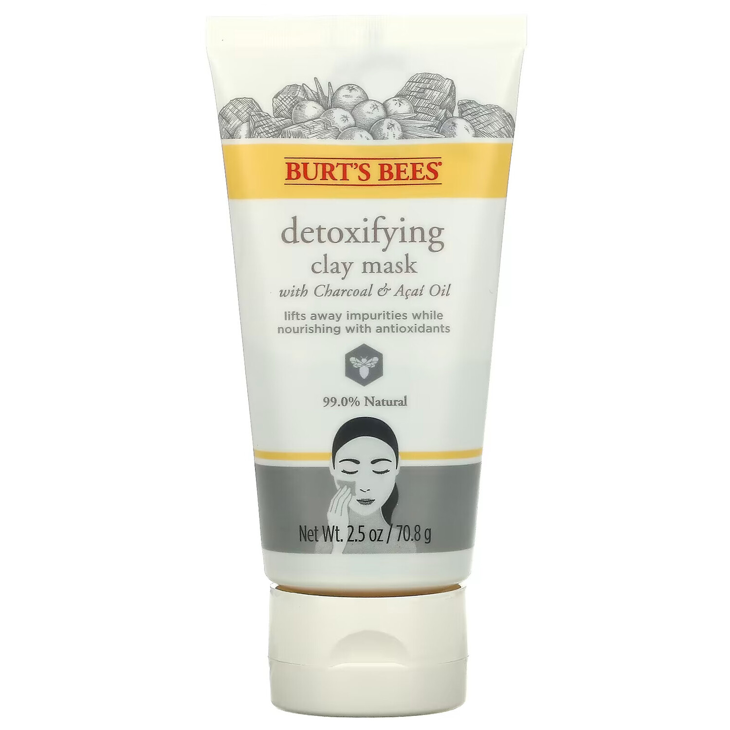 Burt's Bees, Детоксифицирующая глиняная маска с древесным углем и маслом асаи, 70,8 г (2,5 унции)
Burt's Bees, Детоксифицирующая глиняная маска с древесным углем и маслом асаи, 70,8 г (2,5 унции)