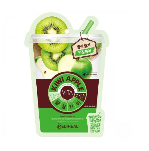 Mediheal Vita Kiwi Apple Mask разглаживающая и освежающая маска с киви и яблоком 20мл
Mediheal Vita Kiwi Apple Mask разглаживающая и освежающая маска с киви и яблоком 20мл