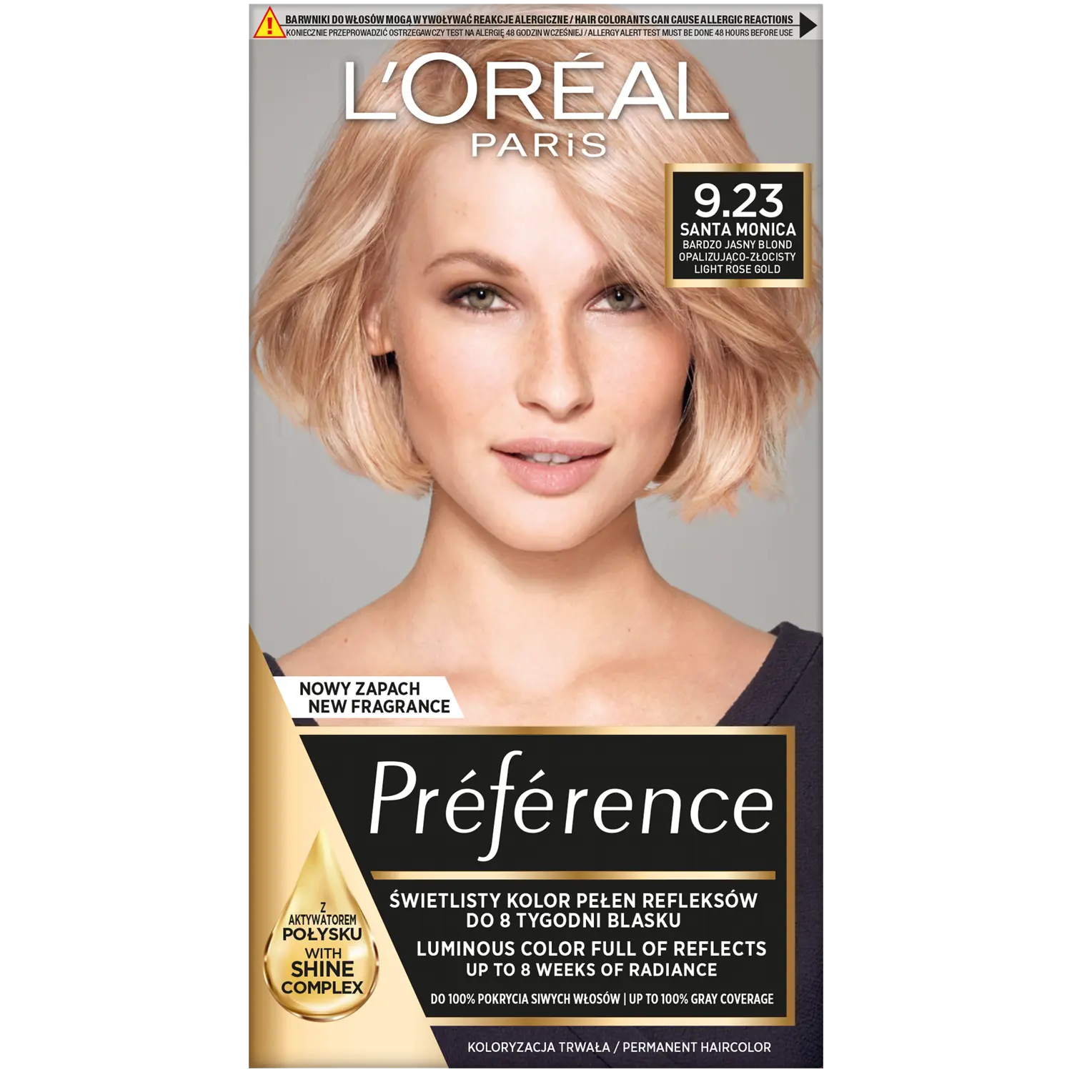 L'Oréal Paris Récital Préférence краска для волос 9.23 очень светлый золотистый переливающийся блонд, 1 упаковка
L'Oréal Paris Récital Préférence краска для волос 9.23 очень светлый золотистый переливающийся блонд, 1 упаковка