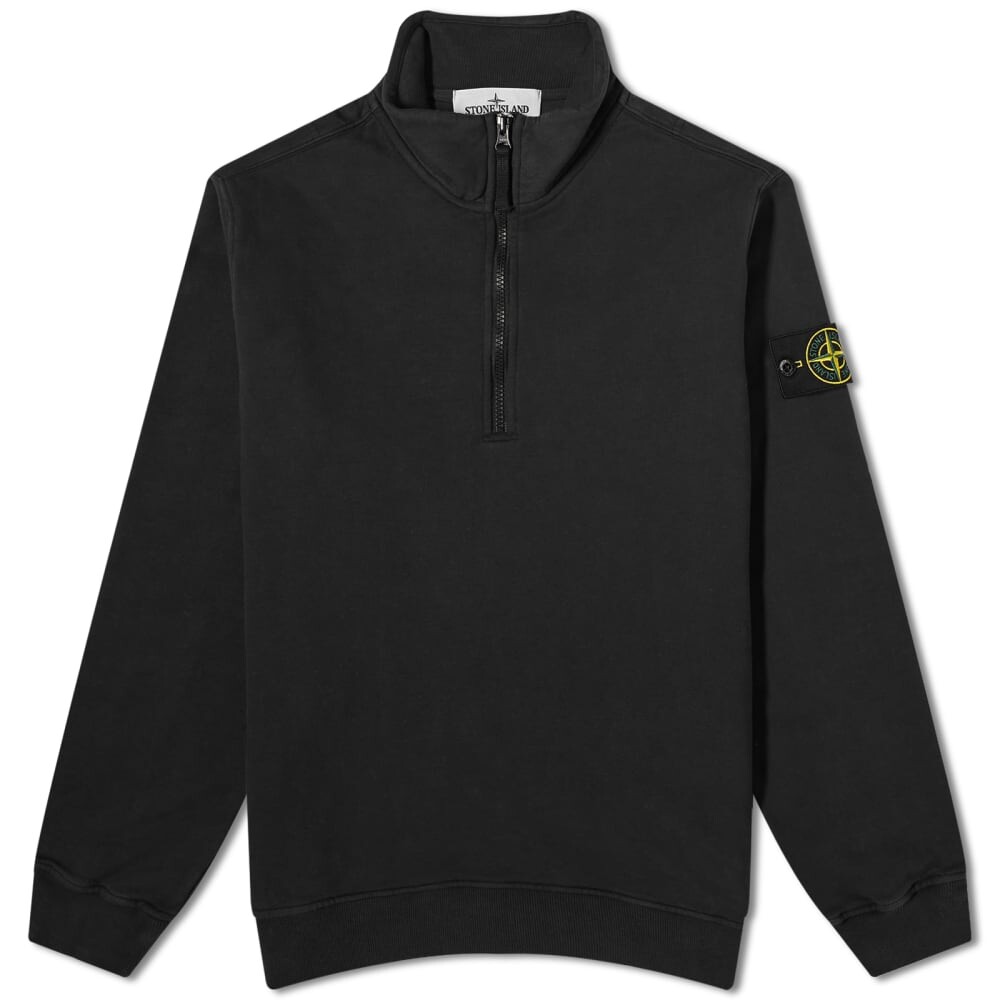 Окрашенный в одежде спортивный свитер Stone Island на молнии до половины, черный
Окрашенный в одежде спортивный свитер Stone Island на молнии до половины, черный