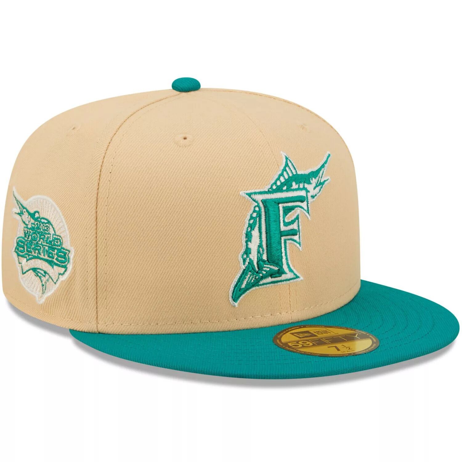 Мужская приталенная шляпа New Era Natural/Teal Florida Marlins Cooperstown Collection Mango Forest 59FIFTY
Мужская приталенная шляпа New Era Natural/Teal Florida Marlins Cooperstown Collection Mango Forest 59FIFTY