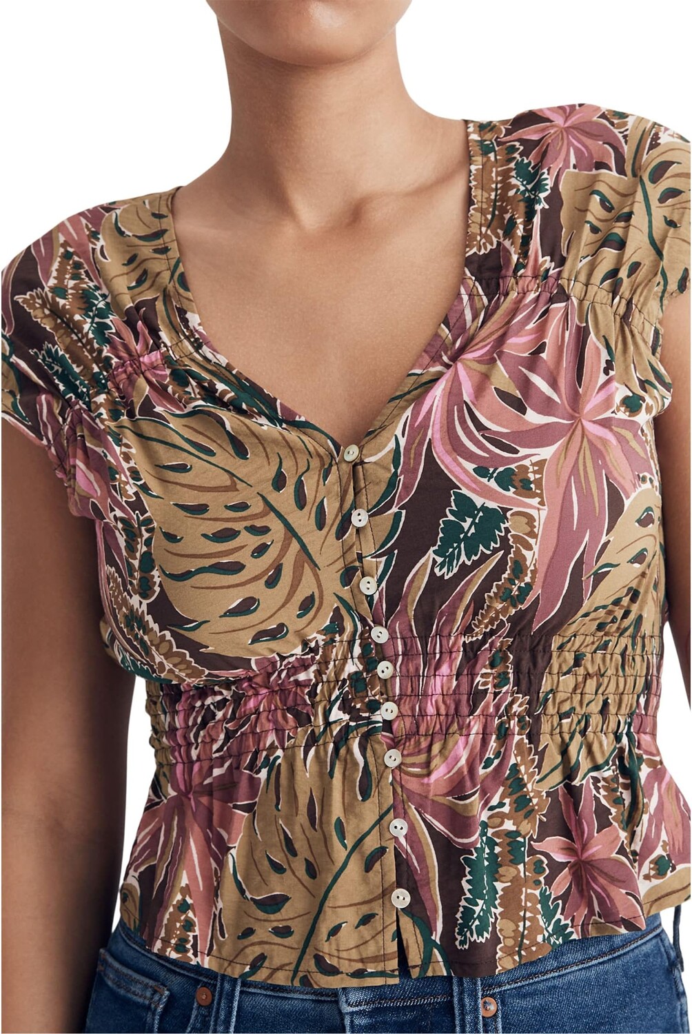 Топ с присборенными рукавами цвета Brushstroke Monstera Madewell, цвет Dark Coffee
Топ с присборенными рукавами цвета Brushstroke Monstera Madewell, цвет Dark Coffee