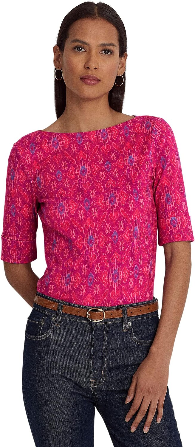 Топ из эластичного хлопка с геопринтом и вырезом-лодочкой LAUREN Ralph Lauren, цвет Fuchsia Multi
Топ из эластичного хлопка с геопринтом и вырезом-лодочкой LAUREN Ralph Lauren, цвет Fuchsia Multi