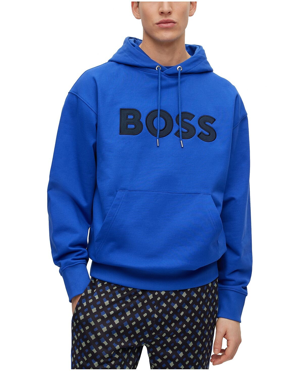 Мужская хлопковая толстовка большого размера с аппликацией логотипа Hugo Boss
Мужская хлопковая толстовка большого размера с аппликацией логотипа Hugo Boss