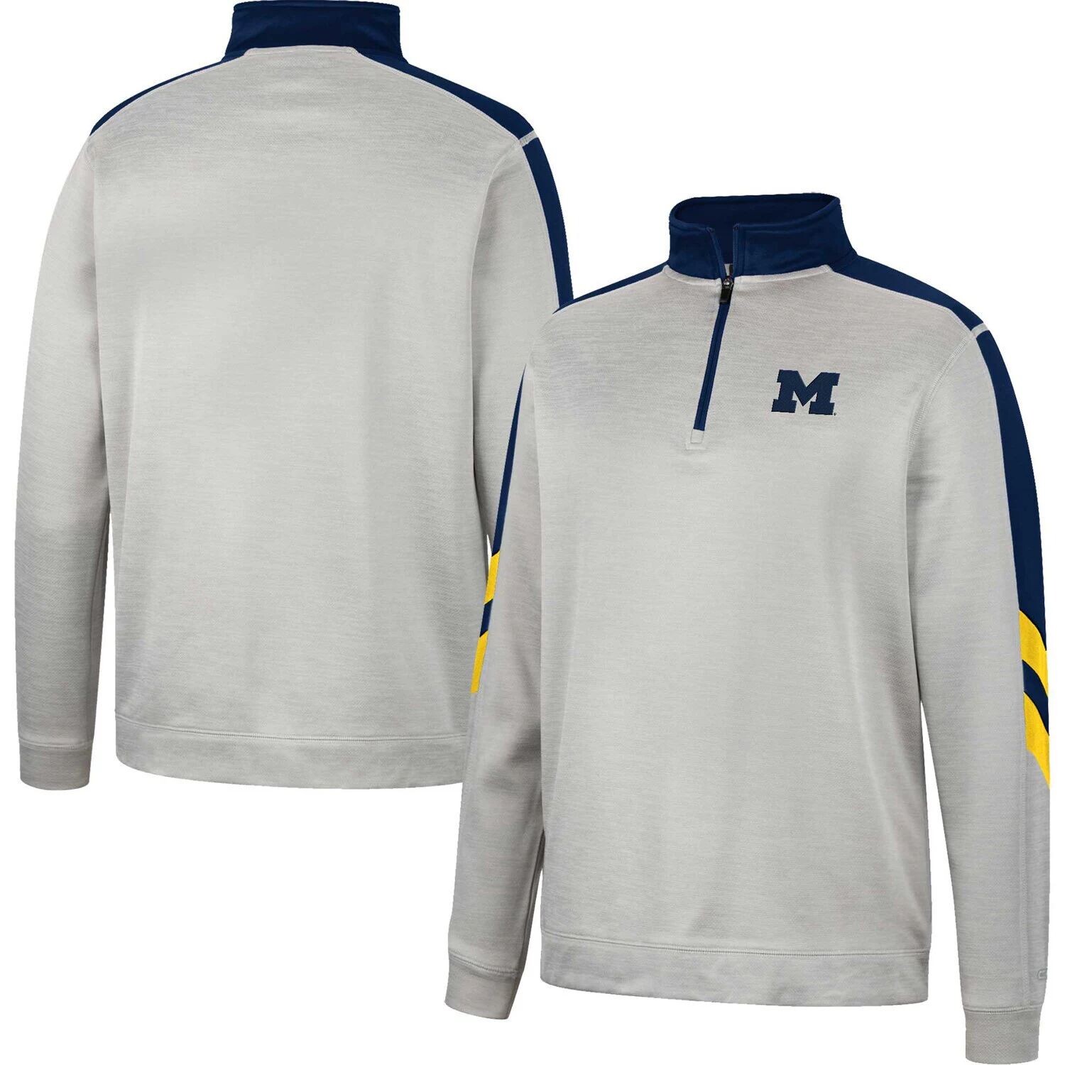 Мужская серая/темно-синяя флисовая куртка с молнией четверти Michigan Wolverines Bushwood Colosseum, Синий
Мужская серая/темно-синяя флисовая куртка с молнией четверти Michigan Wolverines Bushwood Colosseum, Синий