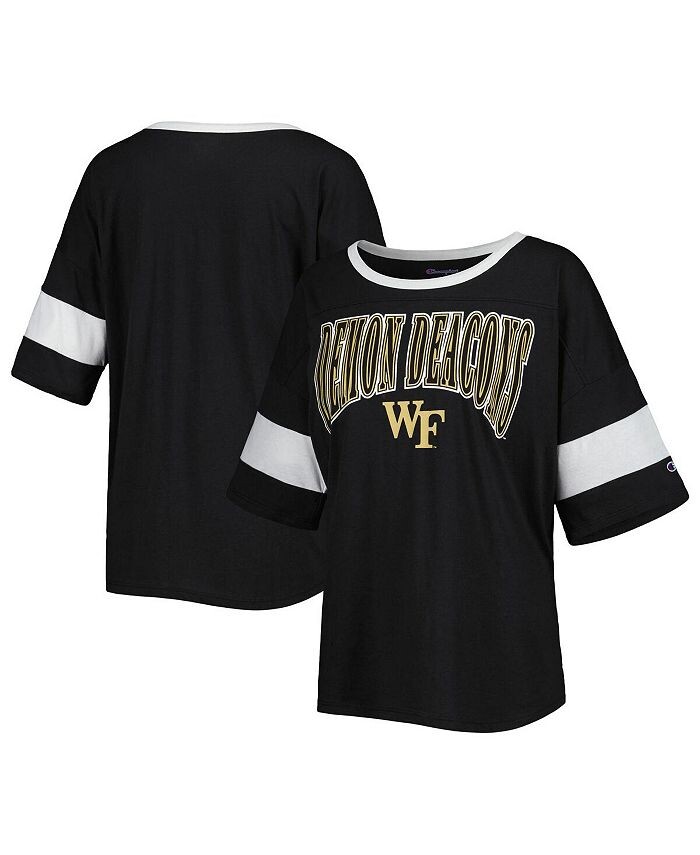 Черная женская футболка в полоску с короткими рукавами Wake Forest Demon Deacons Jumbo Arch Champion, черный
Черная женская футболка в полоску с короткими рукавами Wake Forest Demon Deacons Jumbo Arch Champion, черный