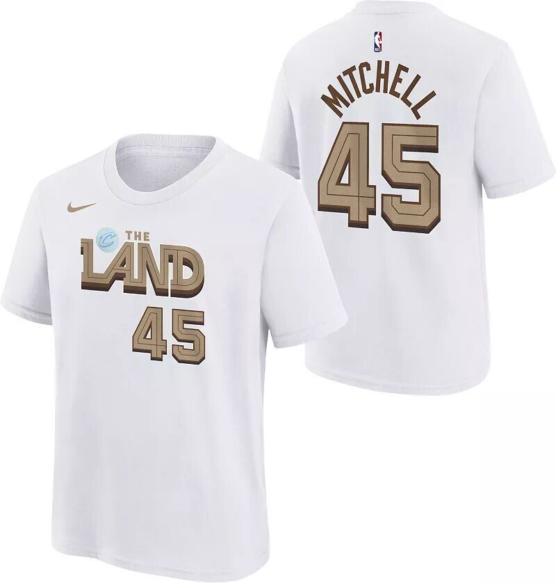 Белая хлопковая футболка Nike Youth 2022-23 City Edition Cleveland Cavaliers Donovan Mitchell № 45
Белая хлопковая футболка Nike Youth 2022-23 City Edition Cleveland Cavaliers Donovan Mitchell № 45