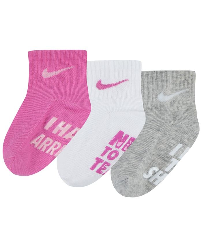 Хлопковые носки Verbiage Gripper для маленьких мальчиков и девочек, 3 шт. Nike, розовый, Серый
Хлопковые носки Verbiage Gripper для маленьких мальчиков и девочек, 3 шт. Nike, розовый, Серый