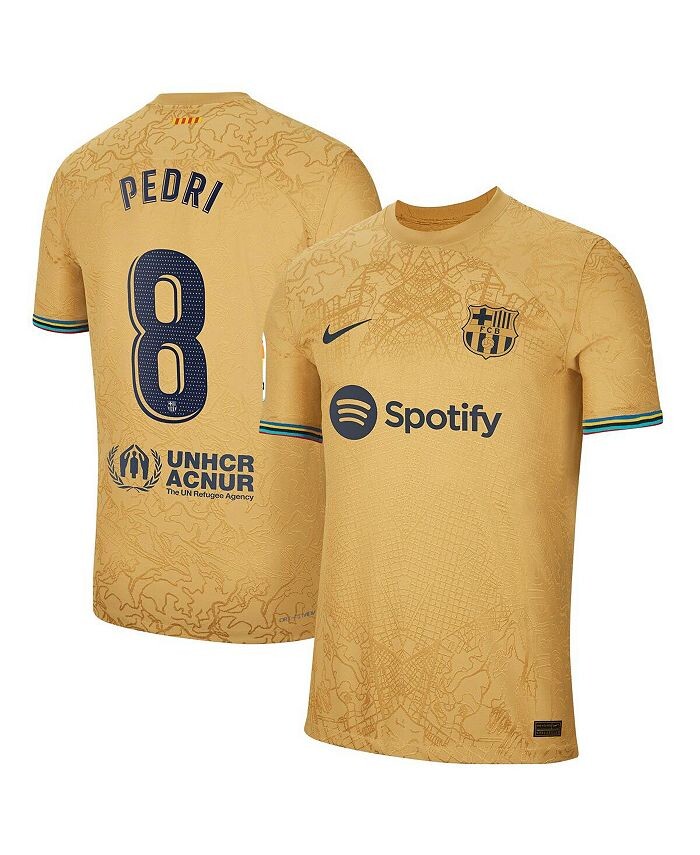 Мужская выездная футболка Pedri Gold Barcelona 2022/23 Authentic Player Nike, золото
Мужская выездная футболка Pedri Gold Barcelona 2022/23 Authentic Player Nike, золото