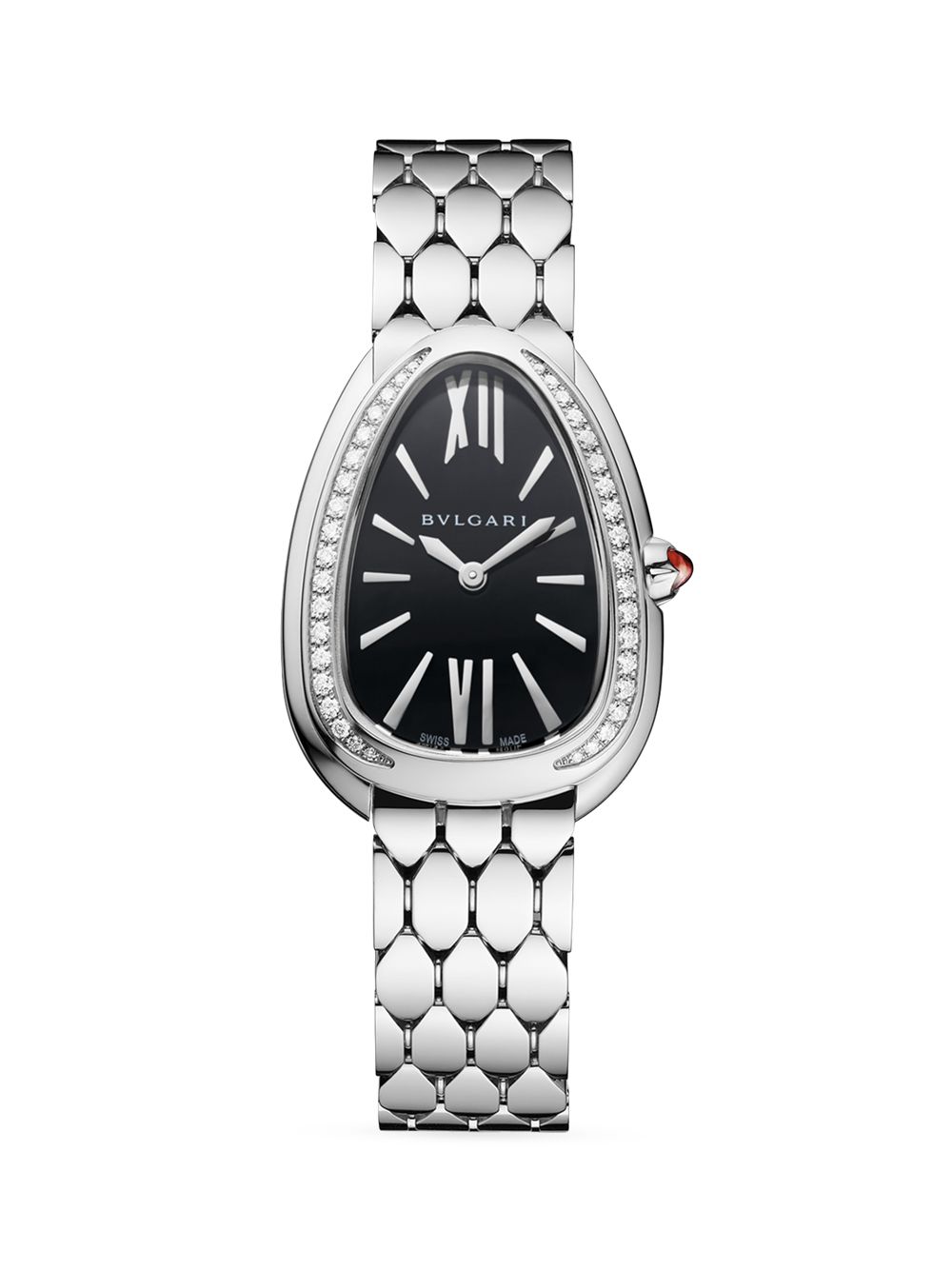 

Часы-браслет Serpenti Seduttori из нержавеющей стали с бриллиантами BVLGARI