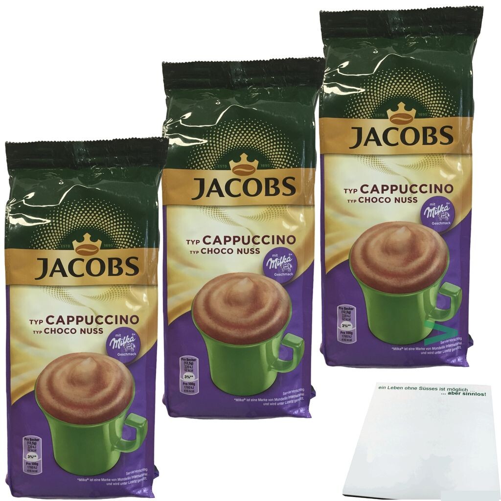 Jacobs Milka Cappuccino Choco Nut с растворимым кофе в зернах, упаковка 3 шт. (3 пакетика по 500 г) + блок usy
Jacobs Milka Cappuccino Choco Nut с растворимым кофе в зернах, упаковка 3 шт. (3 пакетика по 500 г) + блок usy