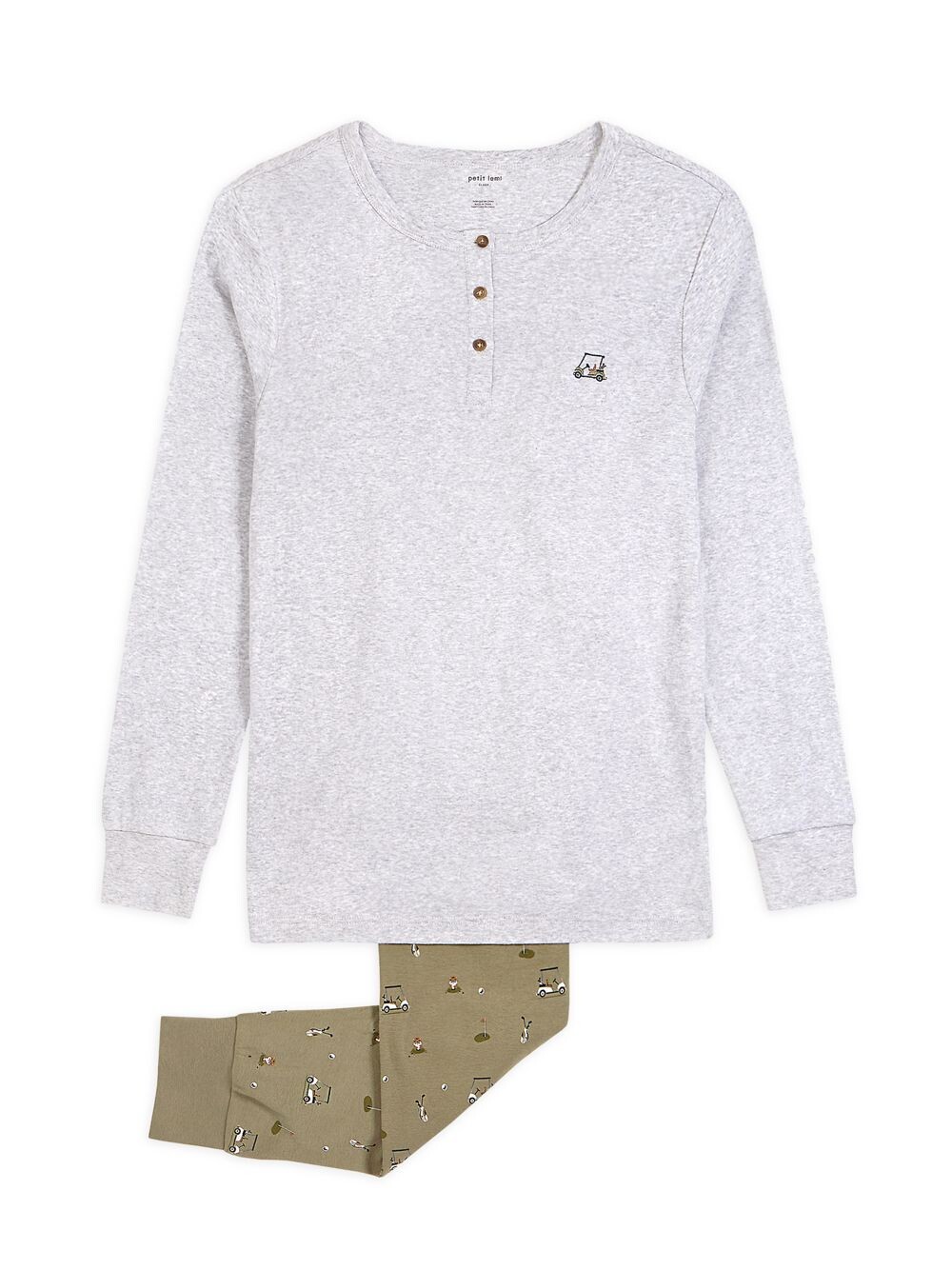 Пижамный комплект из двух частей: футболки Henley и брюк для гольфа с принтом Firsts by Petit Lem, серый
Пижамный комплект из двух частей: футболки Henley и брюк для гольфа с принтом Firsts by Petit Lem, серый