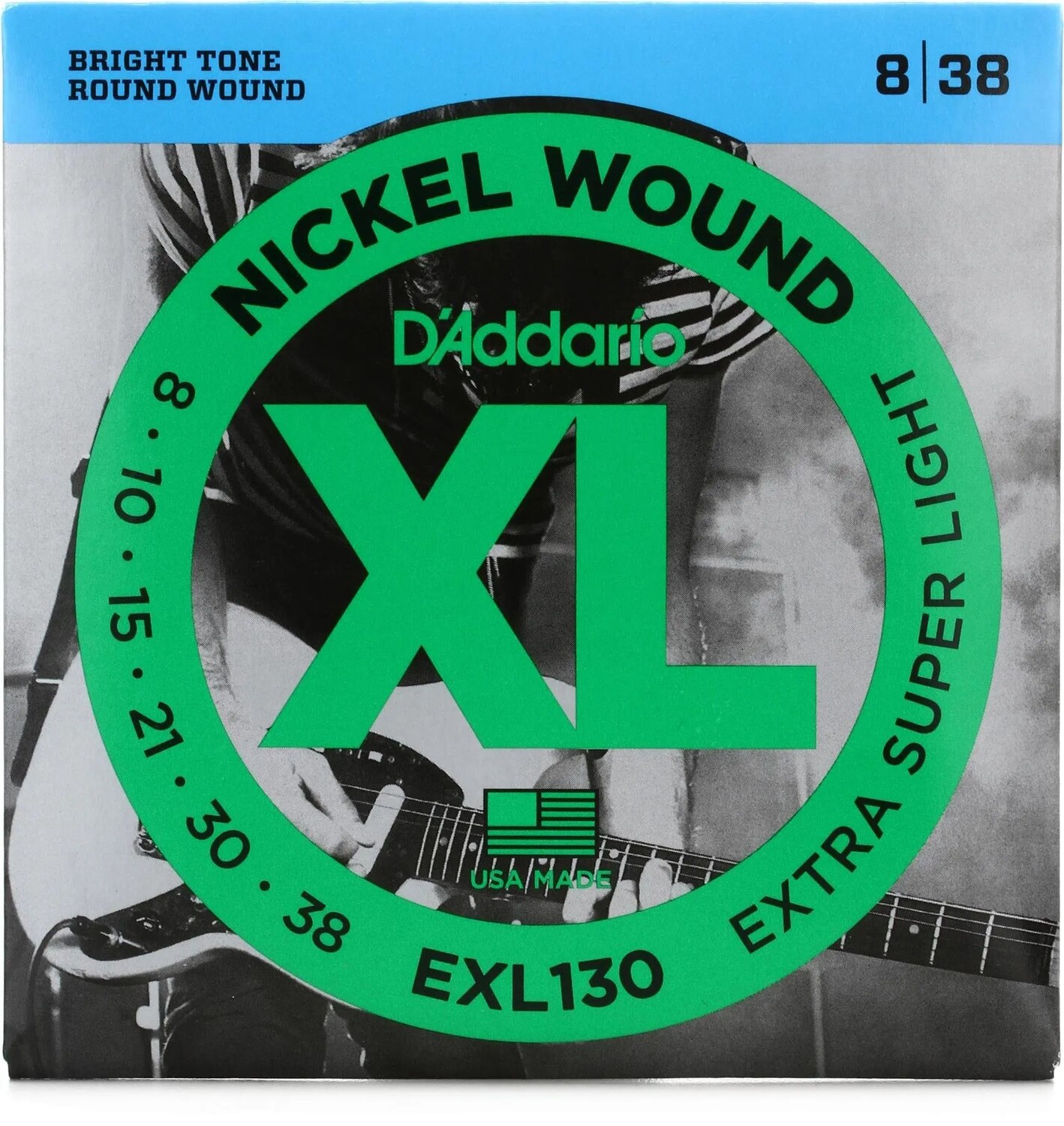 Струны для электрогитары D'Addario EXL130 XL с никелевой обмоткой — .008-.038 Extra Super Light
Струны для электрогитары D'Addario EXL130 XL с никелевой обмоткой — .008-.038 Extra Super Light