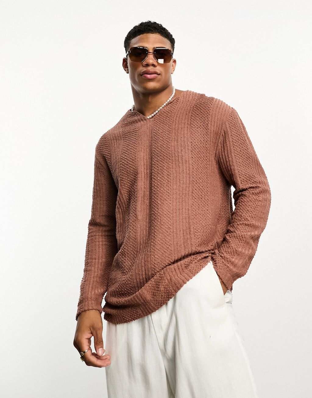 Коричневая свободная футболка с длинными рукавами и воротником ASOS DESIGN, Коричневый
Коричневая свободная футболка с длинными рукавами и воротником ASOS DESIGN, Коричневый