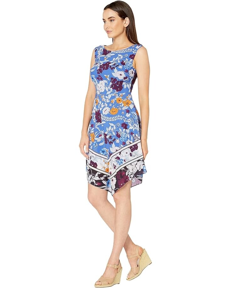 Платье Adrianna Papell Botanical Border Printed Fit and Flare Dress with Handkerchief Hem, цвет Peri Multi
Платье Adrianna Papell Botanical Border Printed Fit and Flare Dress with Handkerchief Hem, цвет Peri Multi