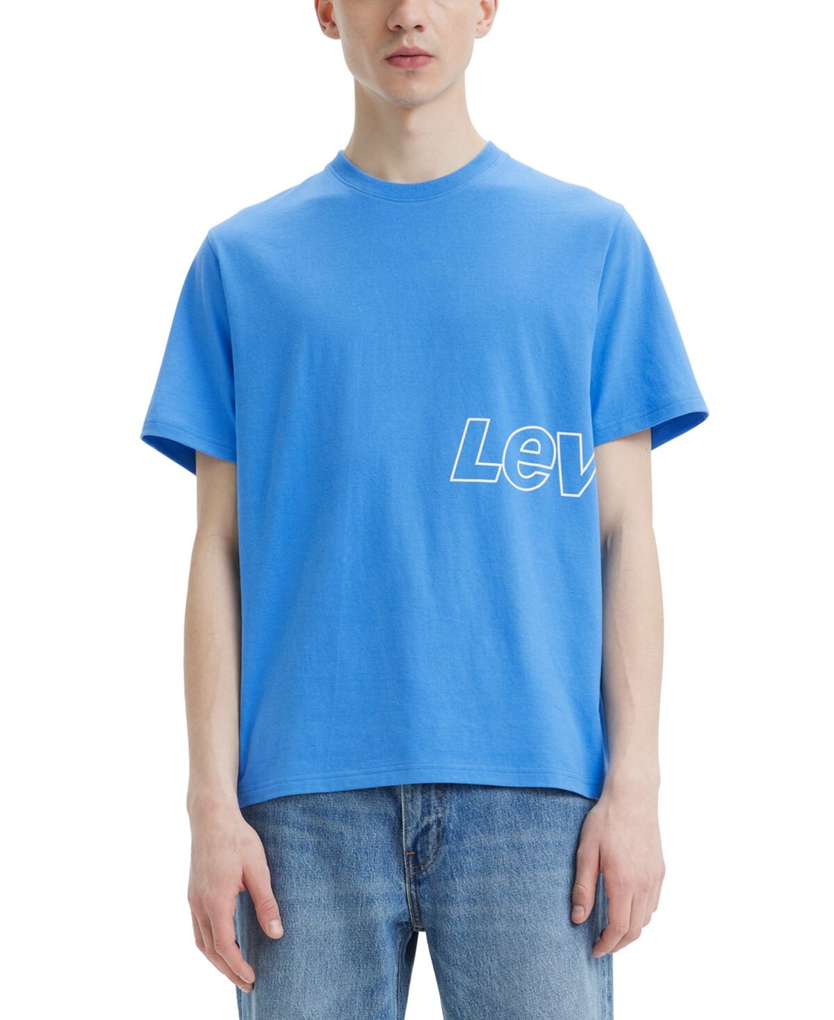 Мужская футболка свободного кроя с короткими рукавами и логотипом с запахом Levi's
Мужская футболка свободного кроя с короткими рукавами и логотипом с запахом Levi's