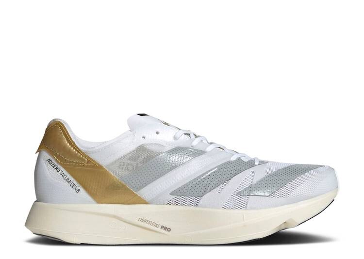 Кроссовки Adidas TINMAN ELITE X ADIZERO TAKUMI SEN 8 'WHITE GOLD METALLIC', белый
Кроссовки Adidas TINMAN ELITE X ADIZERO TAKUMI SEN 8 'WHITE GOLD METALLIC', белый