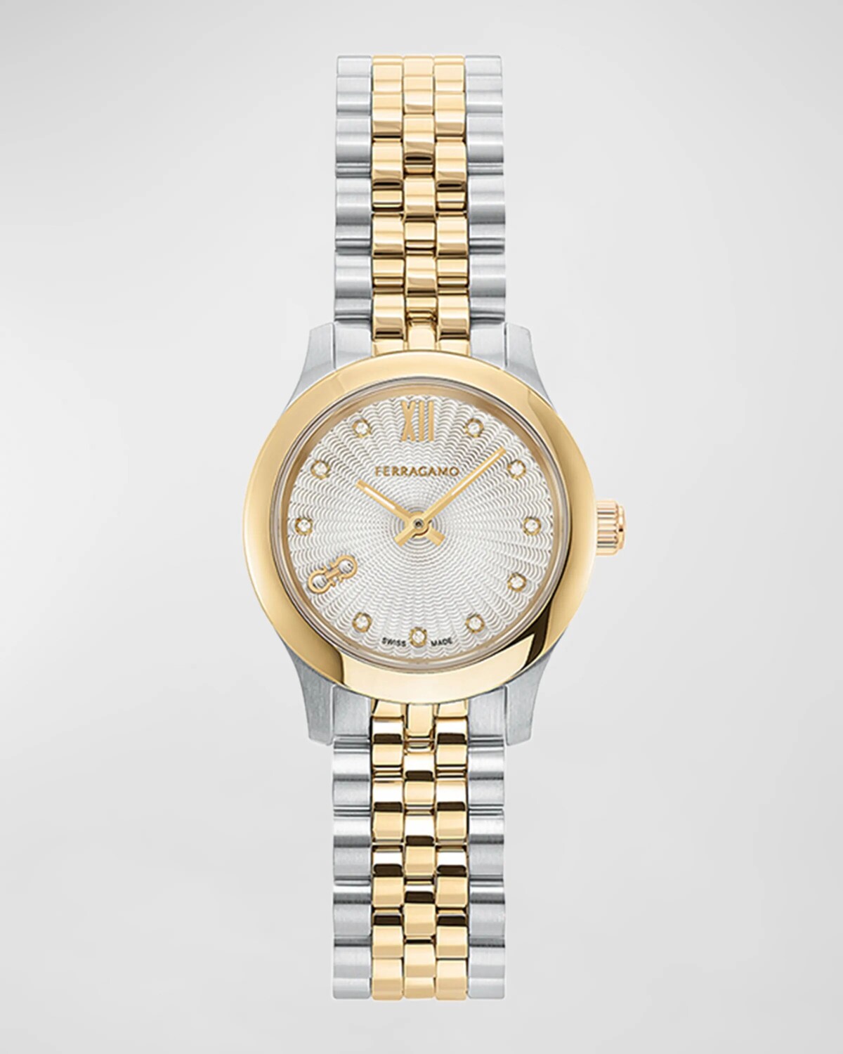 Мини-часы Ferragamo Duo, 25 мм, серебряный циферблат, двухцветные, цвет Two Tone
Мини-часы Ferragamo Duo, 25 мм, серебряный циферблат, двухцветные, цвет Two Tone