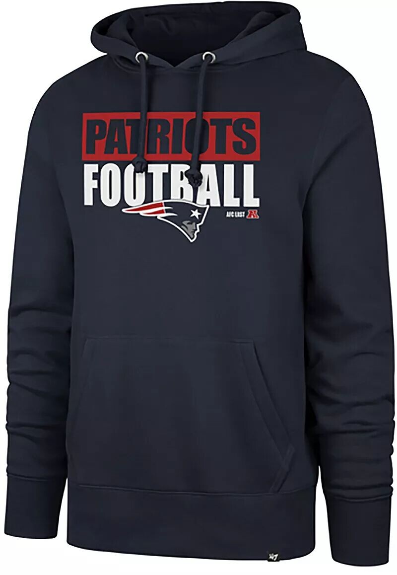 Мужская темно-синяя толстовка с капюшоном '47 New England Patriots Blockout Headline
Мужская темно-синяя толстовка с капюшоном '47 New England Patriots Blockout Headline