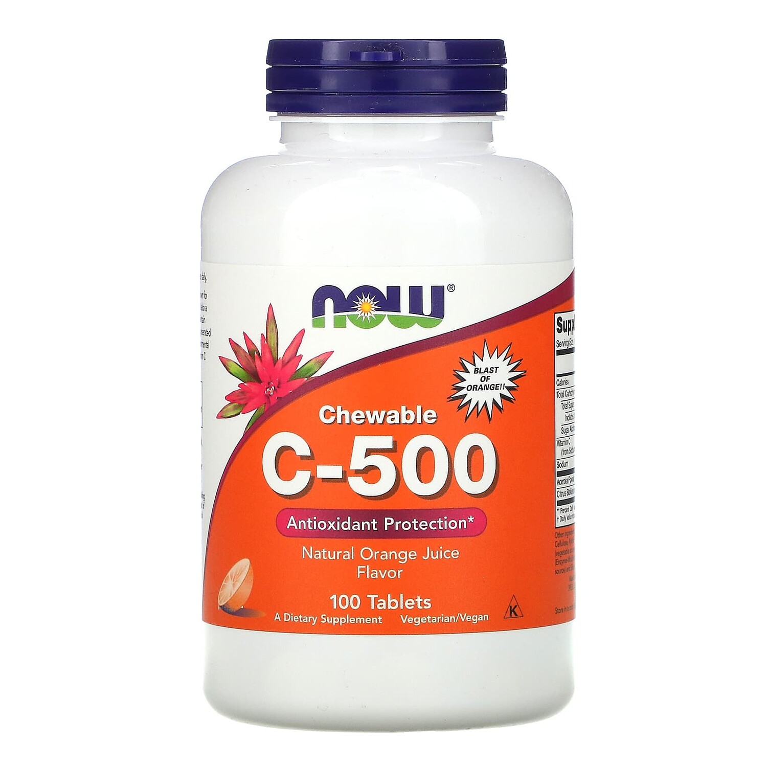 Жевательный витамин C-500, со вкусом апельсинового сока, 100 таблеток, NOW Foods
Жевательный витамин C-500, со вкусом апельсинового сока, 100 таблеток, NOW Foods