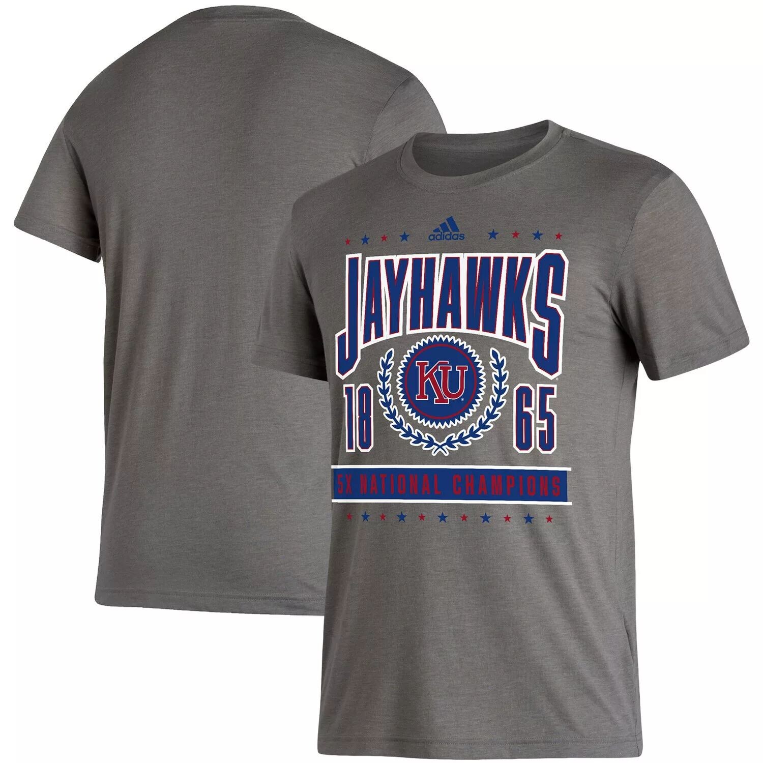 Мужская футболка adidas Heather Charcoal Kansas Jayhawks 5X National Champions Reminisce Tri-Blend
Мужская футболка adidas Heather Charcoal Kansas Jayhawks 5X National Champions Reminisce Tri-Blend