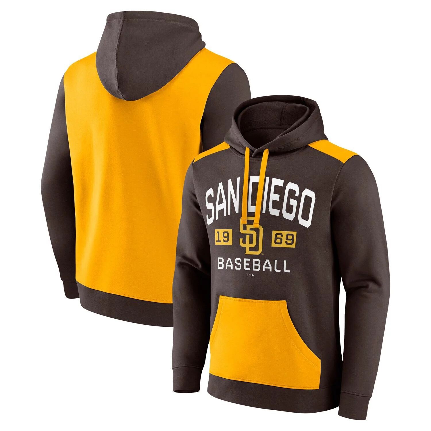 Мужской пуловер с капюшоном Fanatics коричневого/золотого цвета San Diego Padres Chip In, Коричневый
Мужской пуловер с капюшоном Fanatics коричневого/золотого цвета San Diego Padres Chip In, Коричневый