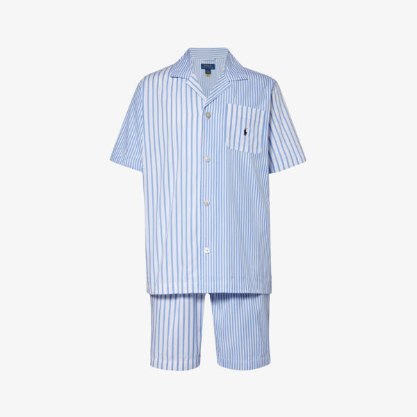 Хлопковая пижама с полосатым узором и вышитым логотипом Polo Ralph Lauren, синий
Хлопковая пижама с полосатым узором и вышитым логотипом Polo Ralph Lauren, синий