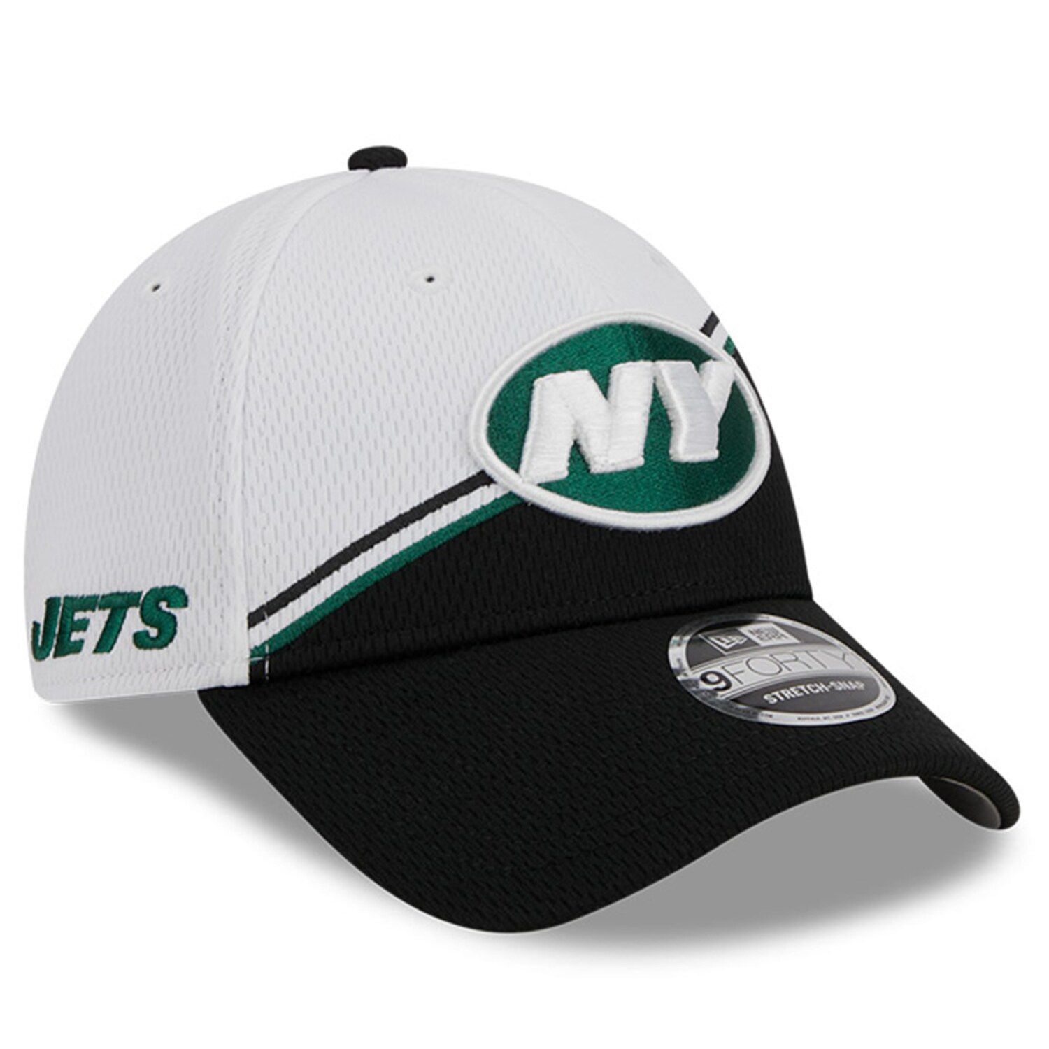 

Мужская регулируемая кепка New Era белого/черного цвета New York Jets 2023 Sideline 9FORTY