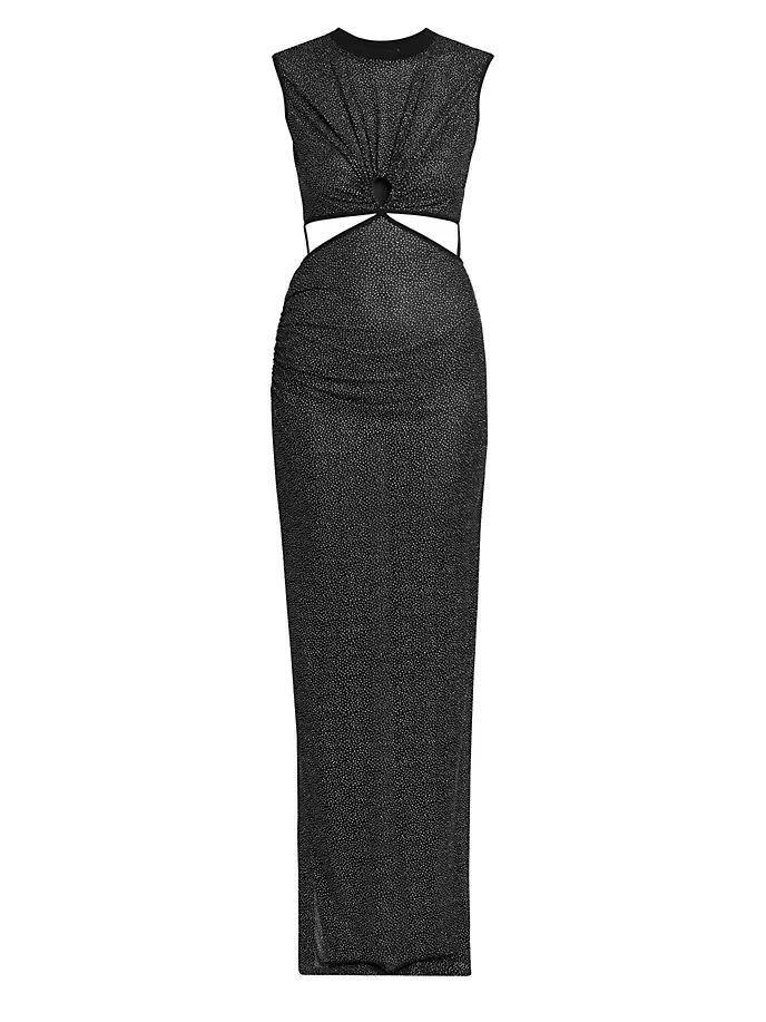 

Платье макси из блестящей сетки Keyhole Nensi Dojaka, черный