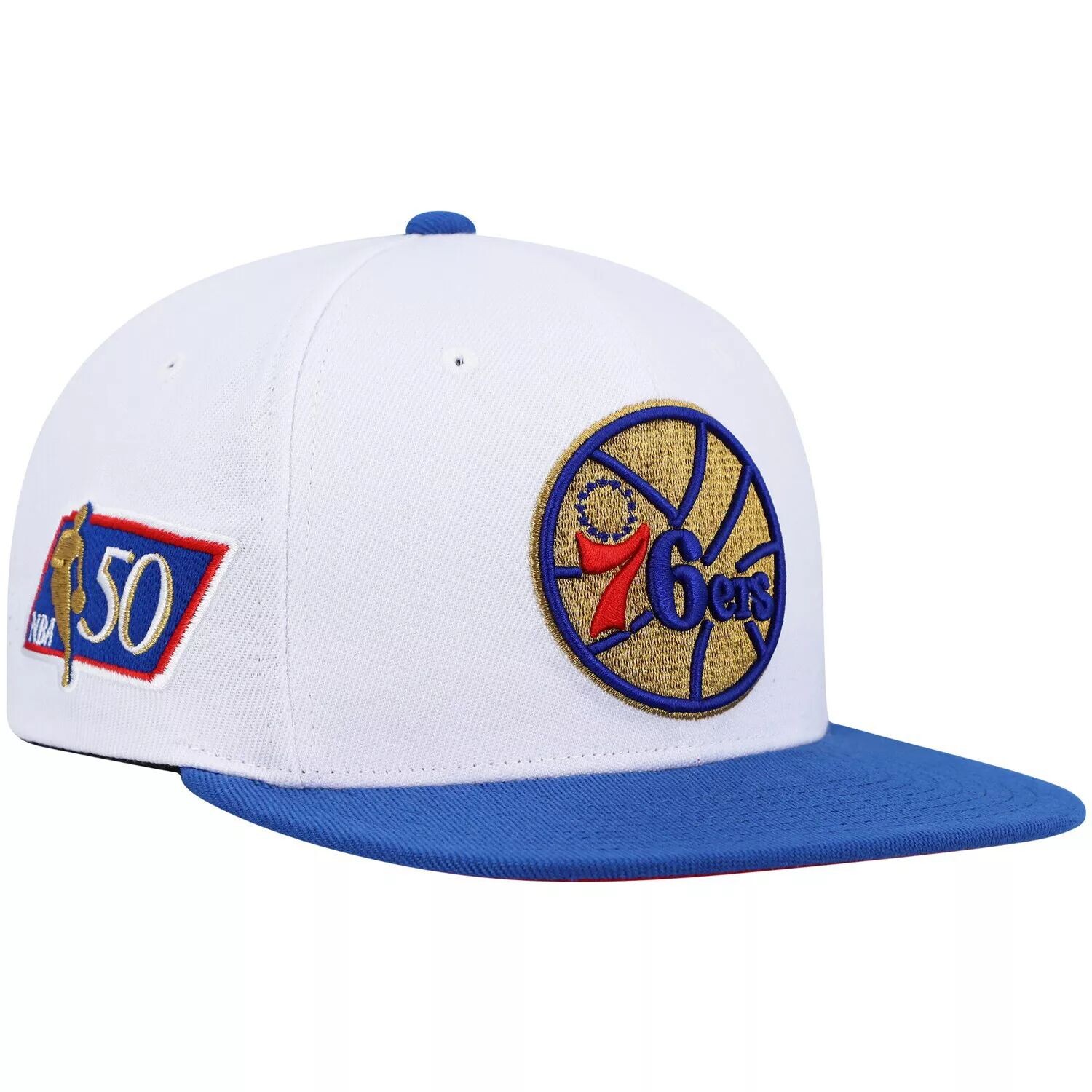 Мужская кепка Snapback Mitchell & Ness White/Royal Philadelphia 76ers Hardwood Classics в честь 50-летия
Мужская кепка Snapback Mitchell & Ness White/Royal Philadelphia 76ers Hardwood Classics в честь 50-летия