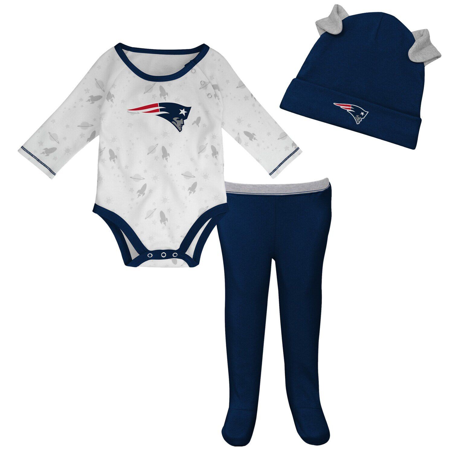 Белый/темно-синий комбинезон New England Patriots Dream Team для новорожденных и младенцев, комплект со штанами и шапкой Outerstuff
Белый/темно-синий комбинезон New England Patriots Dream Team для новорожденных и младенцев, комплект со штанами и шапкой Outerstuff