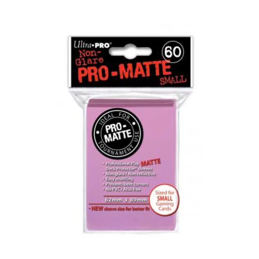 Небликующие обложки для карт Pro-Matte — розовые, уменьшенного размера (60), Card Sleeves - Undersized (Ultra Pro)
Небликующие обложки для карт Pro-Matte — розовые, уменьшенного размера (60), Card Sleeves - Undersized (Ultra Pro)