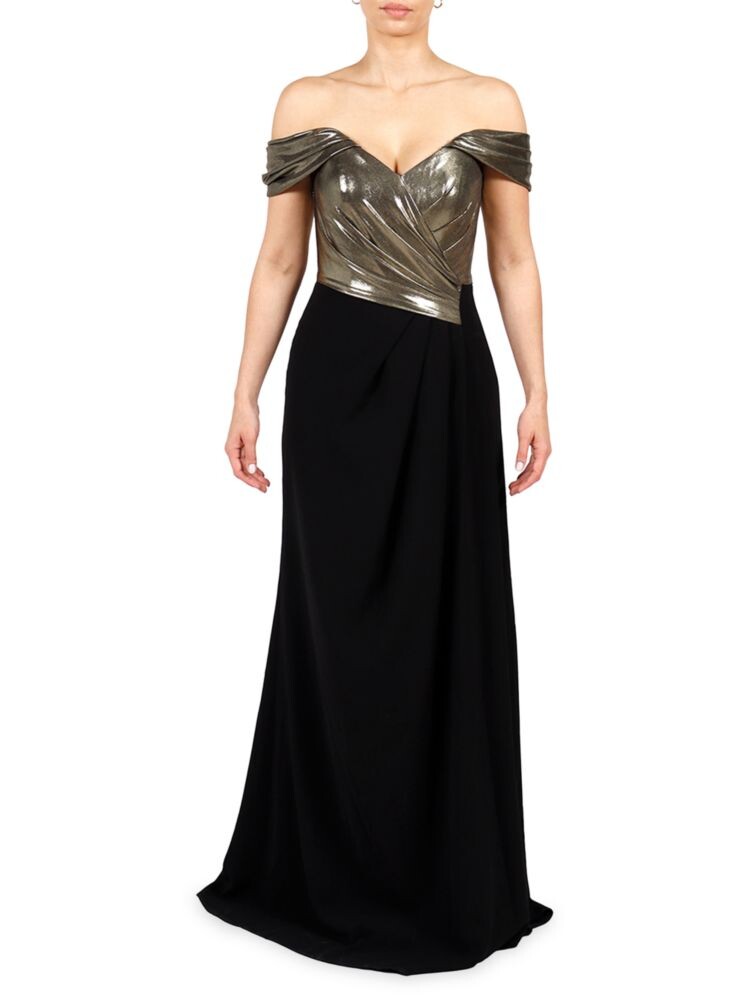 Платье русалки цвета металлик с открытыми плечами Rene Ruiz Collection, цвет Metallic Gold
Платье русалки цвета металлик с открытыми плечами Rene Ruiz Collection, цвет Metallic Gold