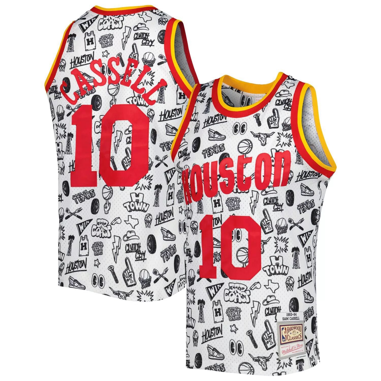 Мужская майка Mitchell & Ness Sam Cassell White Houston Rockets 1993-94 гг. из твердой древесины Classics Doodle Swingman
Мужская майка Mitchell & Ness Sam Cassell White Houston Rockets 1993-94 гг. из твердой древесины Classics Doodle Swingman
