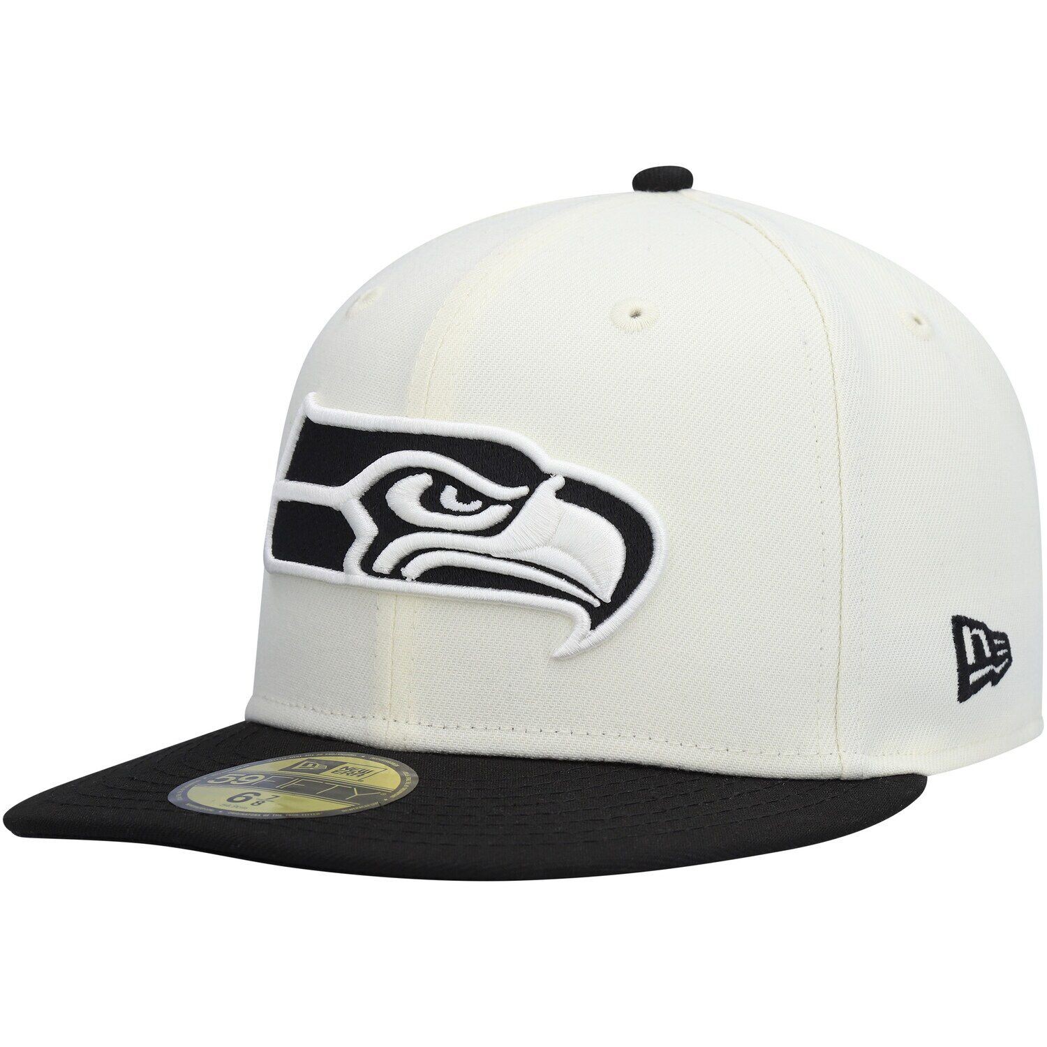 Мужская облегающая шляпа New Era кремового/черного цвета Seattle Seahawks Chrome Collection 59FIFTY
Мужская облегающая шляпа New Era кремового/черного цвета Seattle Seahawks Chrome Collection 59FIFTY