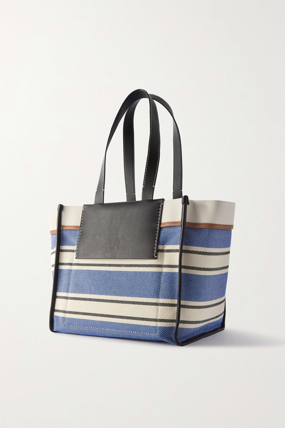PROENZA SCHOULER WHITE LABEL Большая сумка-тоут Morris в полоску с кожаной отделкой, синий
PROENZA SCHOULER WHITE LABEL Большая сумка-тоут Morris в полоску с кожаной отделкой, синий