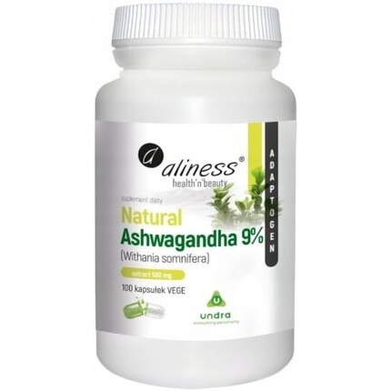 Aliness Natural Ashwagandha 9% 580 мг на капсулу Адаптоген Стресс Витанолид Пищевая добавка
Aliness Natural Ashwagandha 9% 580 мг на капсулу Адаптоген Стресс Витанолид Пищевая добавка