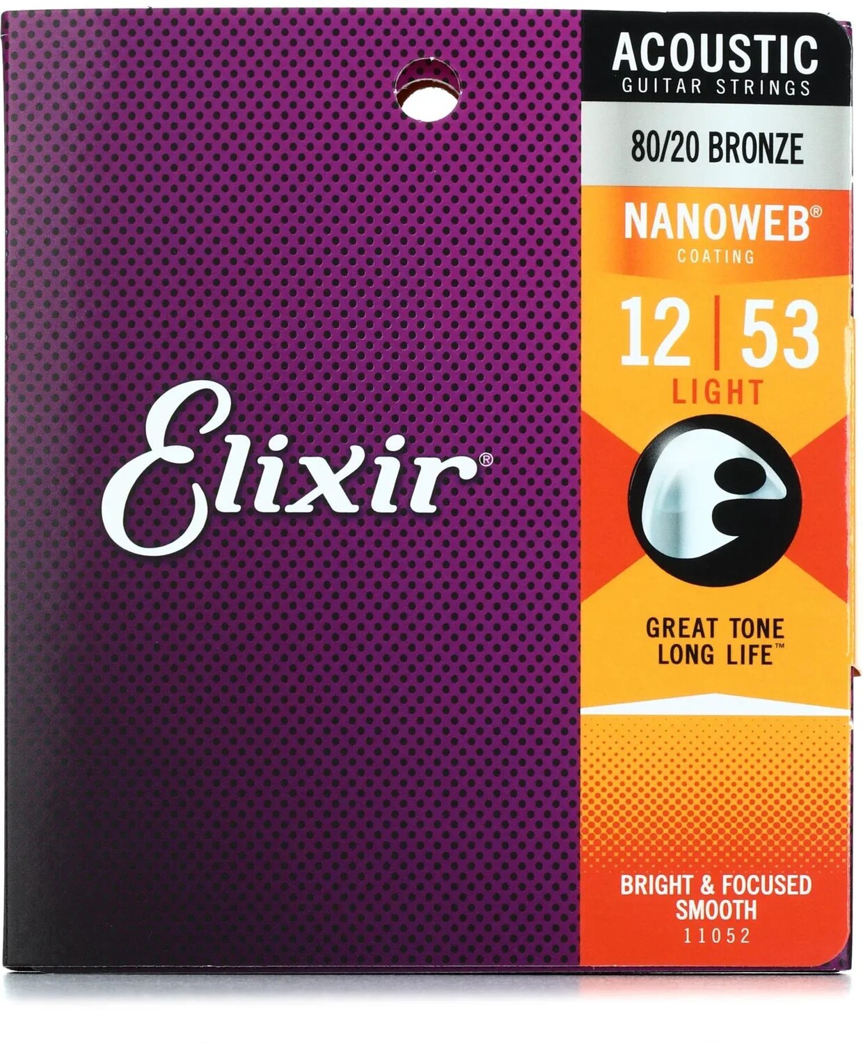 Elixir Strings 11052 Nanoweb 80/20 Струны для акустической гитары — .012-.053 Светлые
Elixir Strings 11052 Nanoweb 80/20 Струны для акустической гитары — .012-.053 Светлые