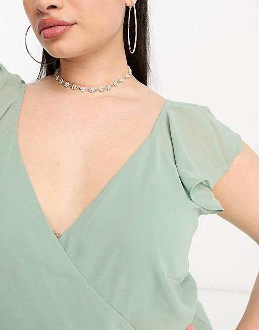 Зеленое платье макси с пышной юбкой и развевающимися рукавами Vila Curve Bridesmaid, Зеленый
Зеленое платье макси с пышной юбкой и развевающимися рукавами Vila Curve Bridesmaid, Зеленый