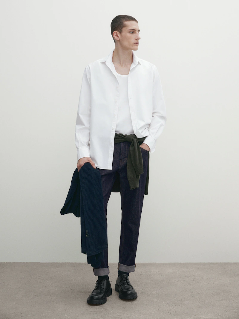 Рубашка узкого кроя с рисунком «елочка» из 100% хлопка Massimo Dutti, белый
Рубашка узкого кроя с рисунком «елочка» из 100% хлопка Massimo Dutti, белый