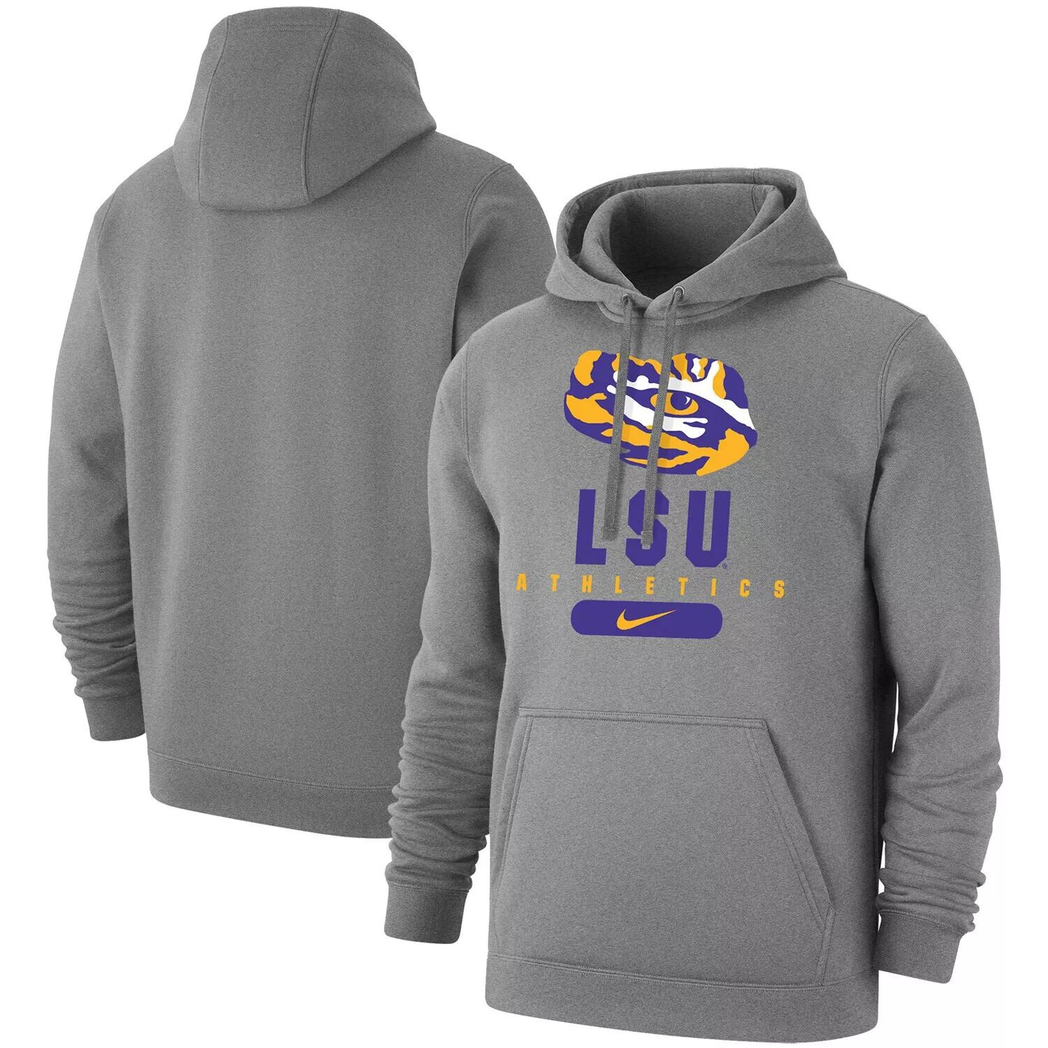 Мужской флисовый пуловер с капюшоном LSU Tigers Big & Tall Club Stack серого цвета Nike
Мужской флисовый пуловер с капюшоном LSU Tigers Big & Tall Club Stack серого цвета Nike