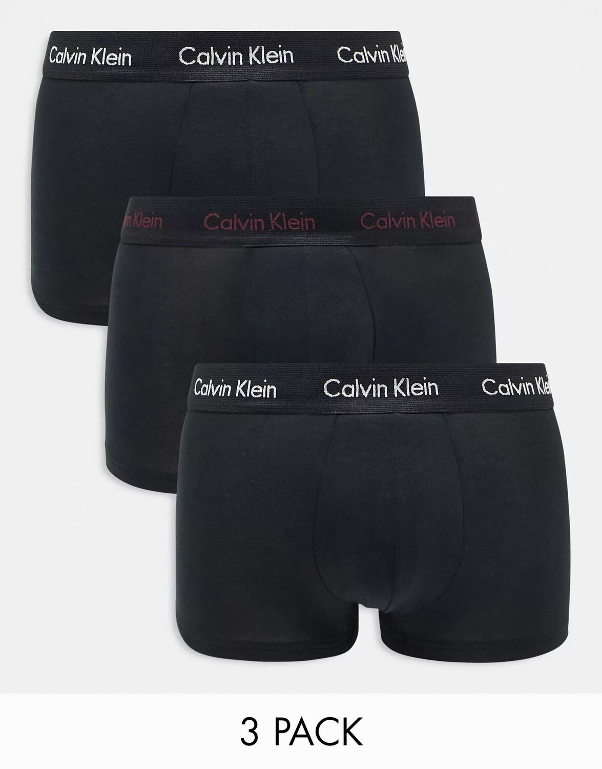 Три пары плавок с низкой посадкой и контрастным логотипом на поясе Calvin Klein черного цвета
Три пары плавок с низкой посадкой и контрастным логотипом на поясе Calvin Klein черного цвета