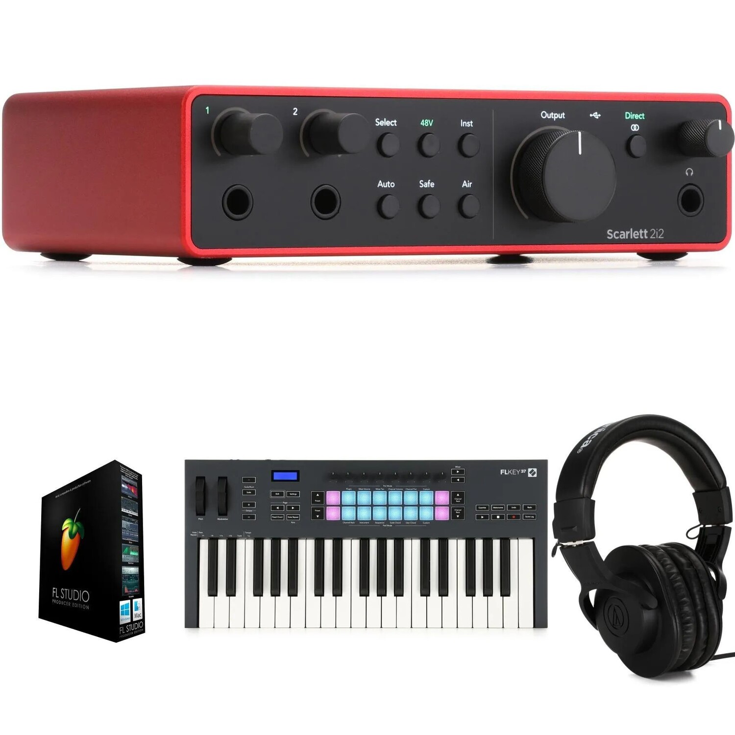 Новый комплект Focusrite Scarlett 2i2 USB-аудиоинтерфейса 4-го поколения и контроллера клавиш FL Studios 37
Новый комплект Focusrite Scarlett 2i2 USB-аудиоинтерфейса 4-го поколения и контроллера клавиш FL Studios 37
