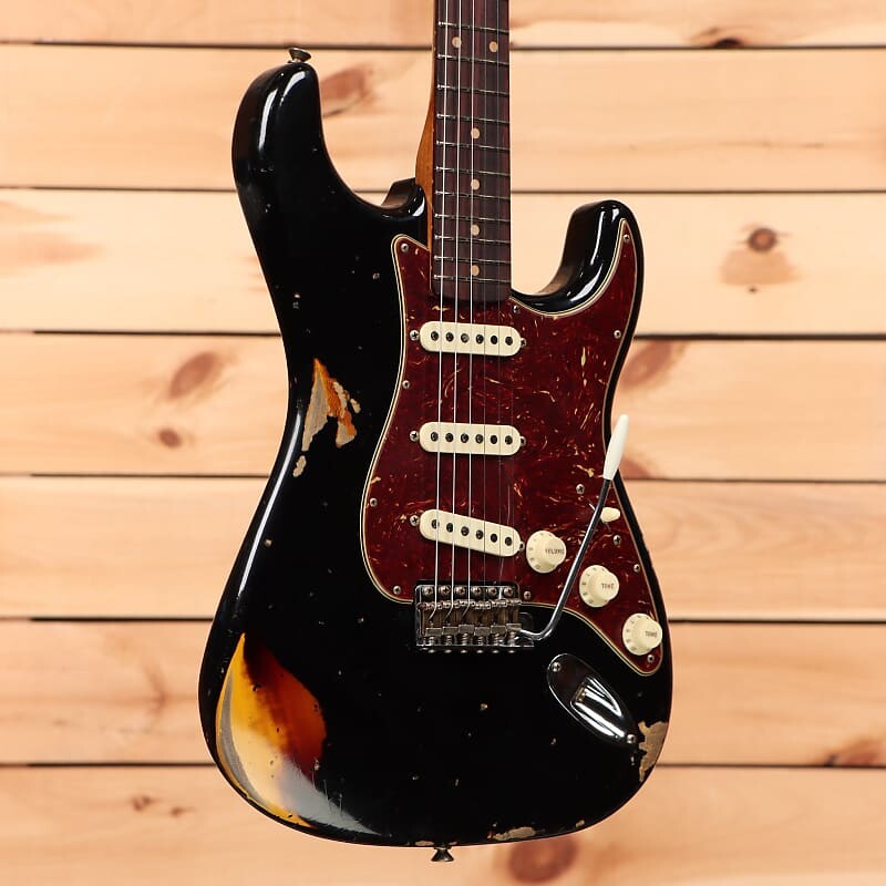 Электрогитара Fender Custom Shop Limited 1961 Stratocaster Heavy Relic - Aged Black over 3 Color Sunburst - CZ571359 - PLEK'd
Электрогитара Fender Custom Shop Limited 1961 Stratocaster Heavy Relic - Aged Black over 3 Color Sunburst - CZ571359 - PLEK'd