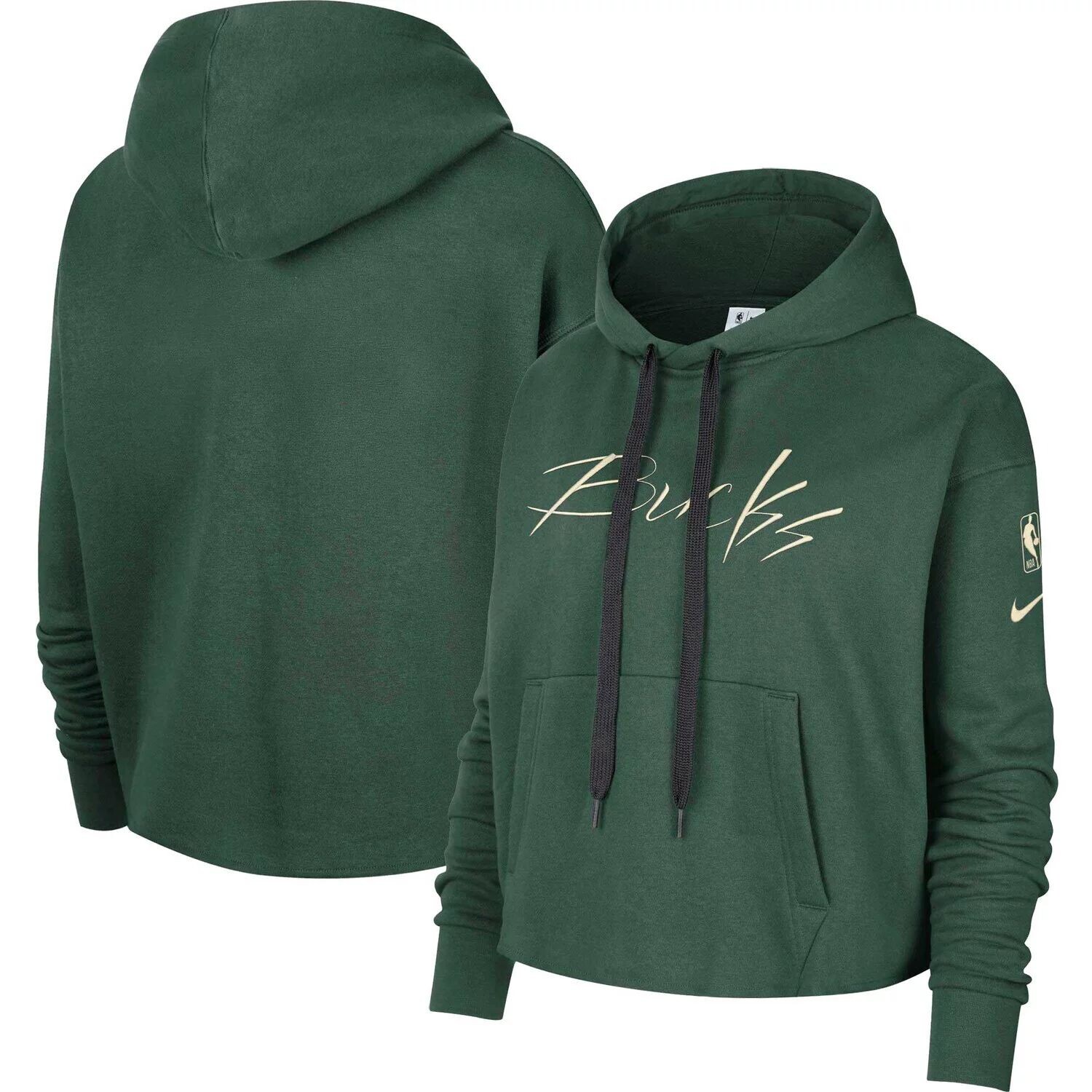 Женский укороченный пуловер с капюшоном Nike Hunter Green Milwaukee Bucks с разрезом и флипом Nike
Женский укороченный пуловер с капюшоном Nike Hunter Green Milwaukee Bucks с разрезом и флипом Nike