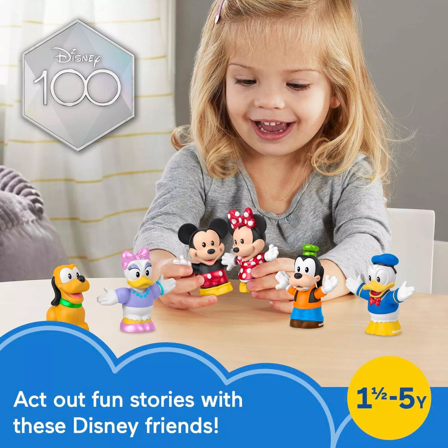 Набор из 6 фигурок Disney 100 «Микки Маус и друзья Маленькие люди» от Fisher-Price Little People
Набор из 6 фигурок Disney 100 «Микки Маус и друзья Маленькие люди» от Fisher-Price Little People